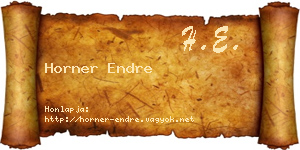 Horner Endre névjegykártya